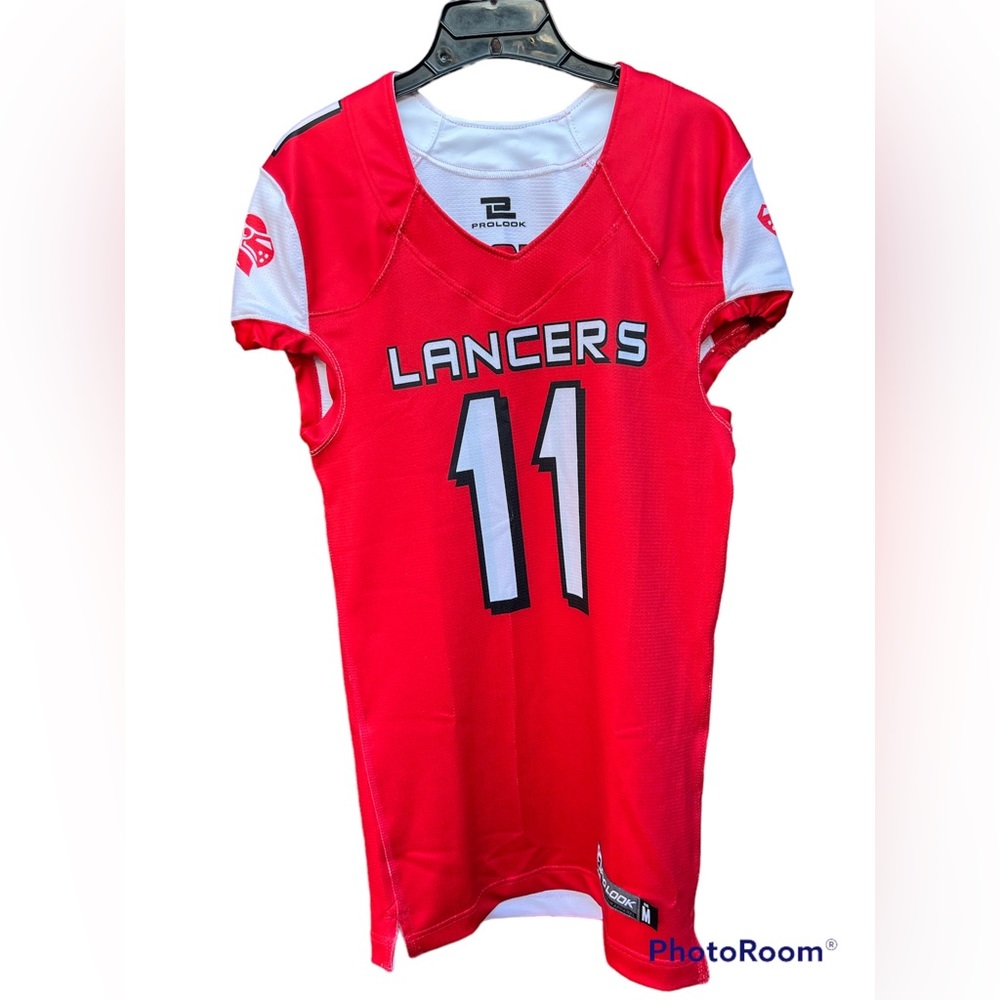POR LOOK DELAY LANCERS Reversible Jersey Red and White Size Med.